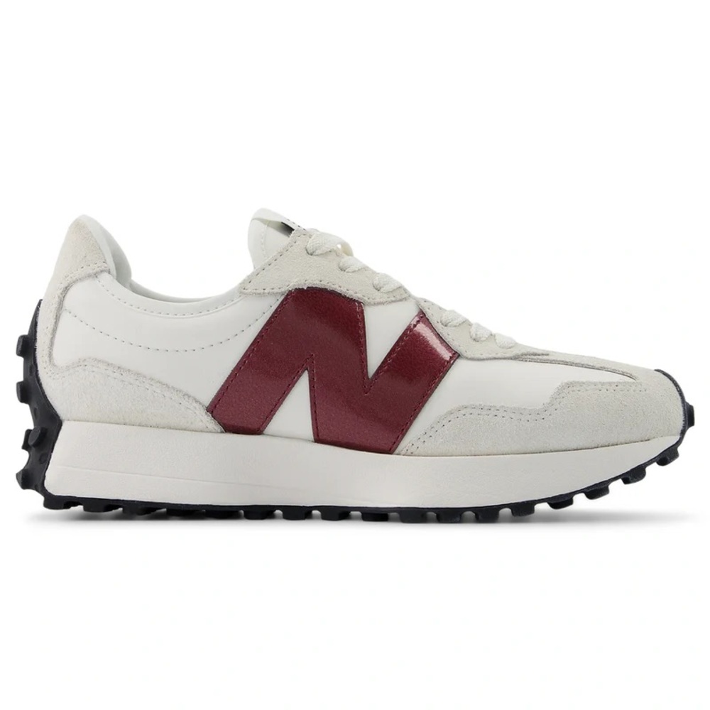 New Balance White and Maroon Athletic Shoes